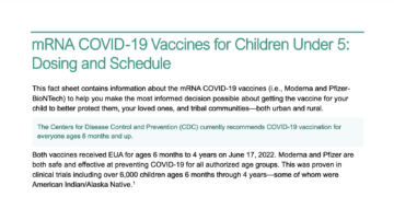 mRNA COVID-19 Vaccines for Children Under Five: Dosing and Schedule