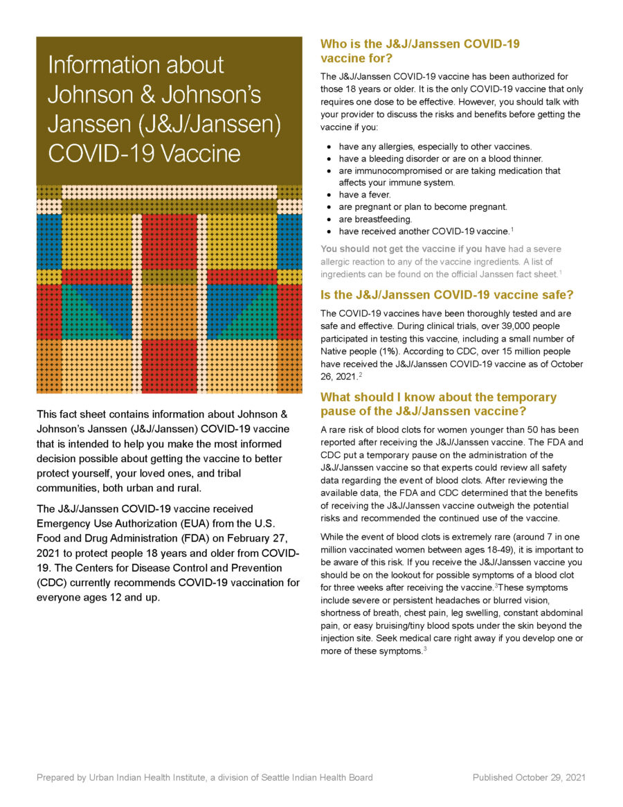 Information about Johnson & Johnson’s Janssen (J&J/Janssen) COVID-19 Vaccine