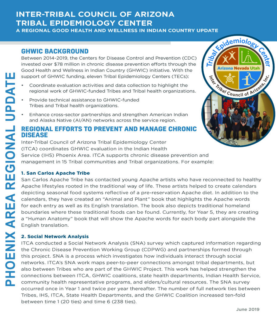 Inter-Tribal Council of Arizona Tribal Epidemiology Center 2018 Regional Update