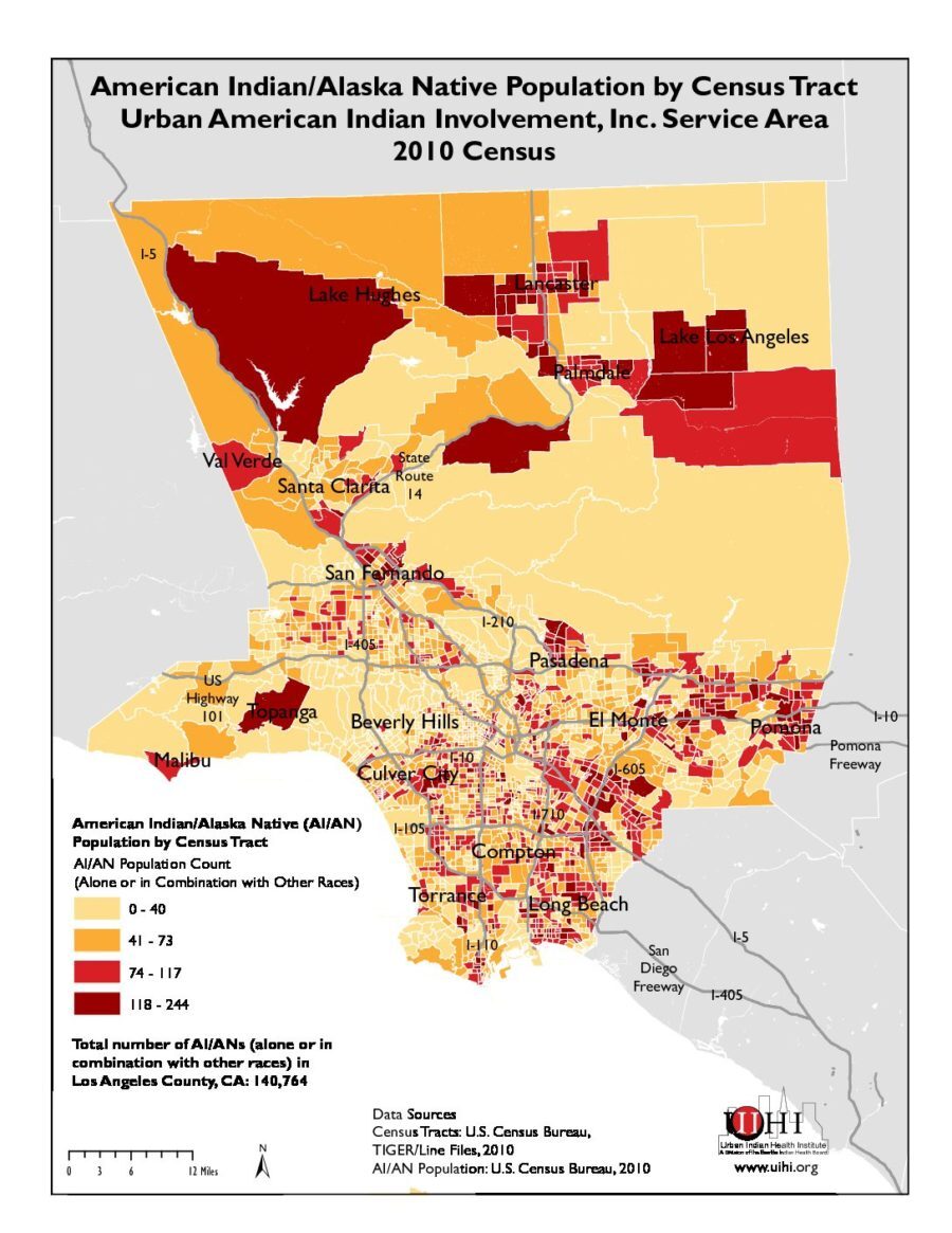 American Indian/Alaska Native Population by Census Tract: Urban American Indian Involvement, Inc. Service Area, 2010 Census