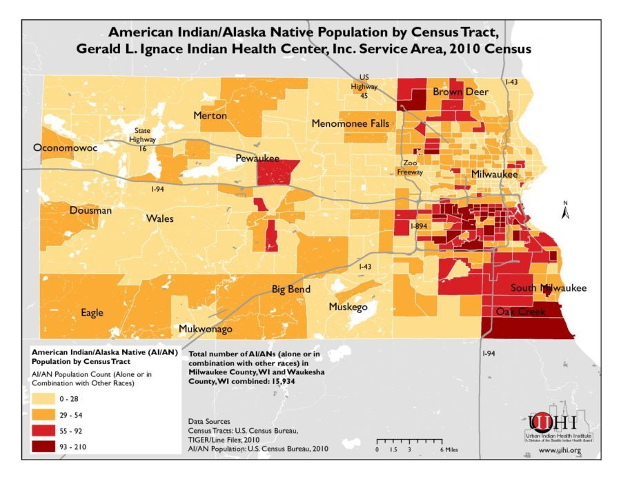 American Indian/Alaska Native Population by Census Tract: Gerald L. Ignace Indian Health Center, Inc. Service Area, 2010 Census