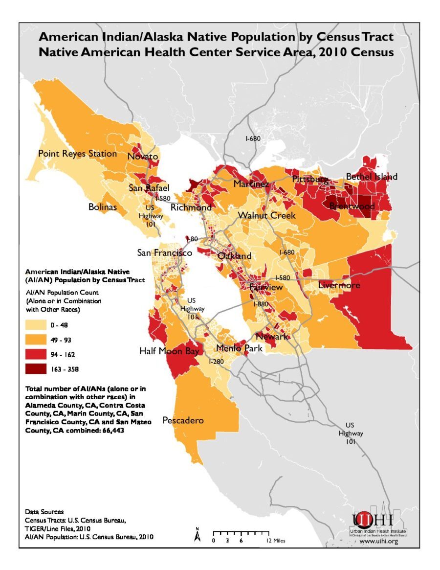 American Indian/Alaska Native Population by Census Tract: Native American Health Center Service Area, 2010 Census