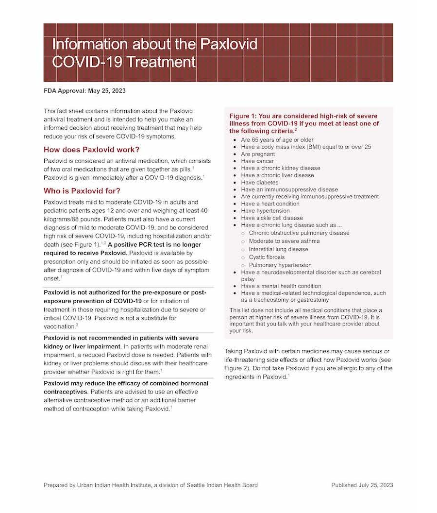 Information about the Paxlovid COVID-19 Treatment