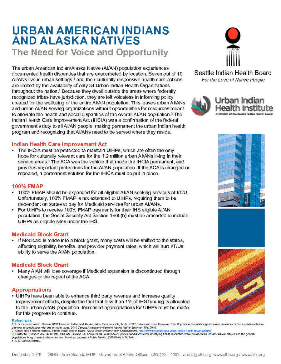 Policy Brief: The Need for Urban AI/AN Voice & Opportunity