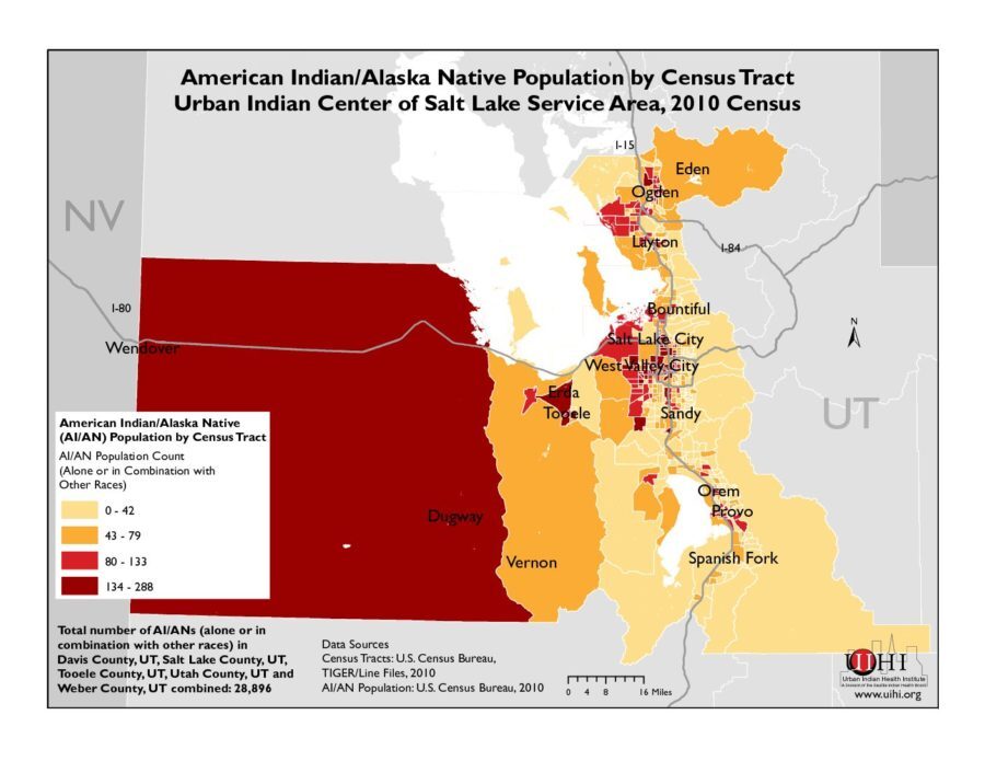 American Indian/Alaska Native Population by Census Tract: Urban Indian Center of Salt Lake Service Area, 2010 Census