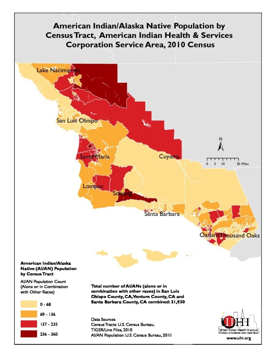 American Indian/Alaska Native Population by Census Tract: American Indian Health & Services Corporation Service Area, 2010 Census