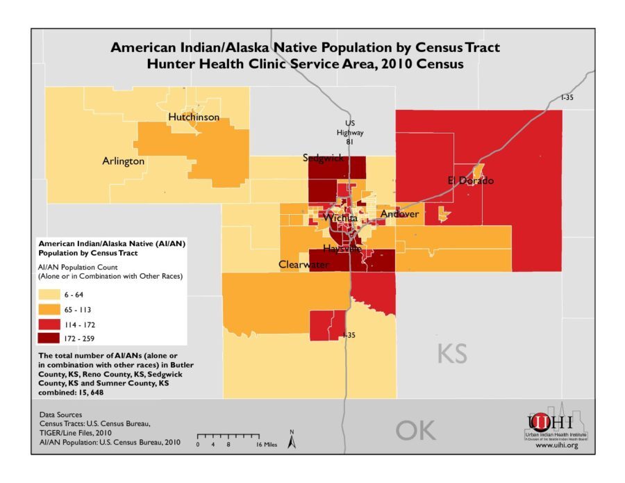 American Indian/Alaska Native Population by Census Tract: Hunter Health Clinic Service Area, 2010 Census